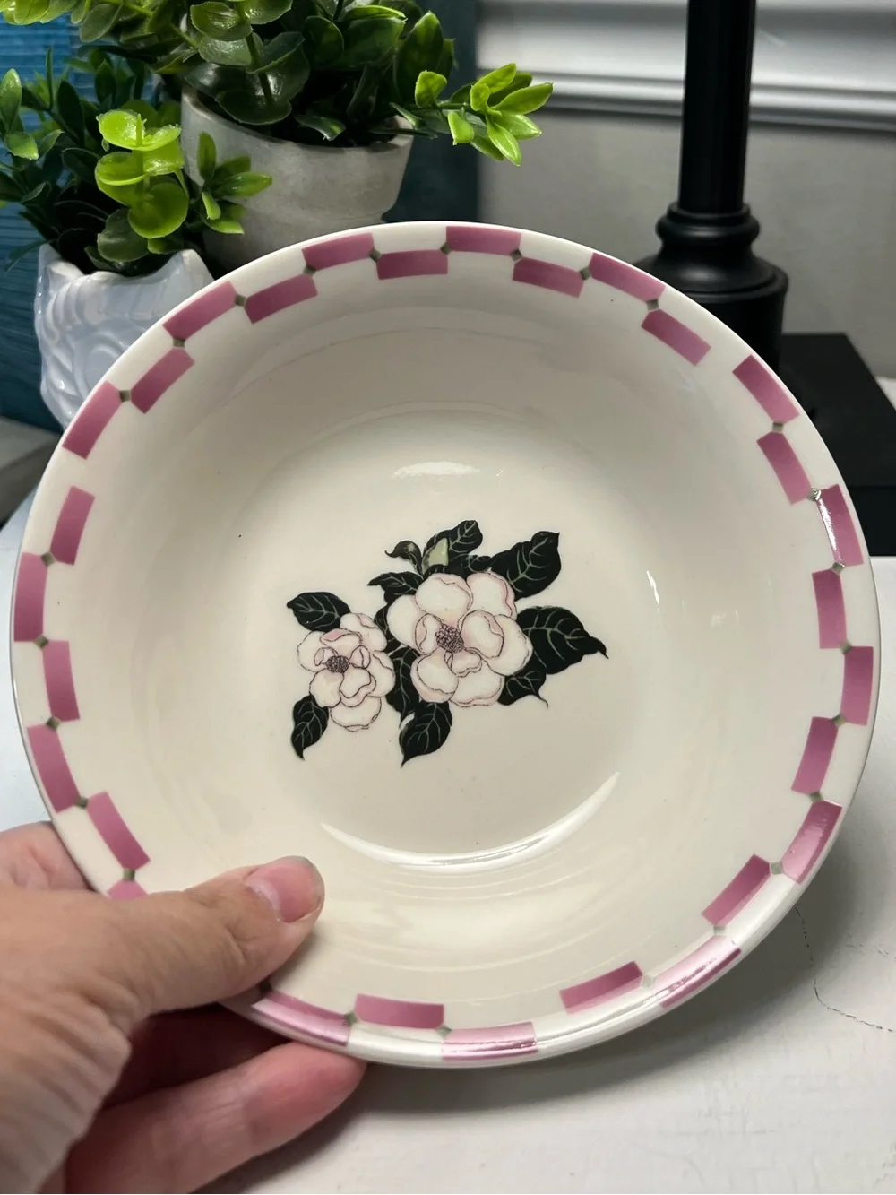 Vintage 1998 Dollar General Magnolia Floral Bowls & Salad Plates Set of 4